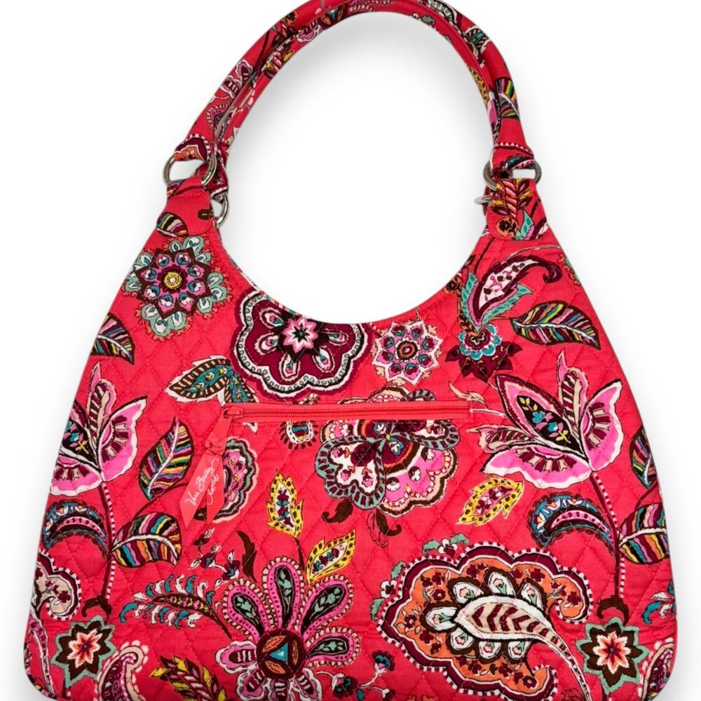 Vera Bradley Call Me Coral Large Hobo Purse Shoulder Bag Paisley Retired Y2K - Picture 5 of 8